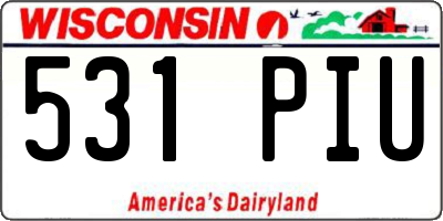 WI license plate 531PIU