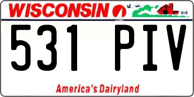 WI license plate 531PIV