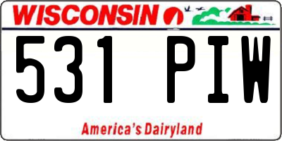 WI license plate 531PIW