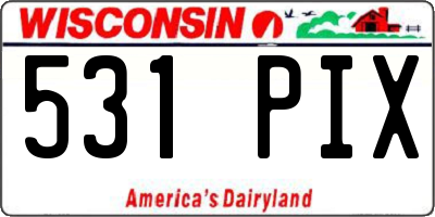 WI license plate 531PIX