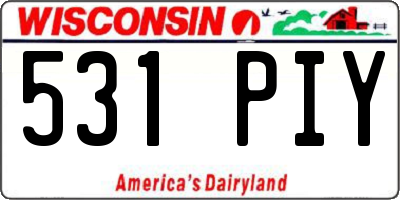 WI license plate 531PIY