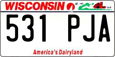 WI license plate 531PJA