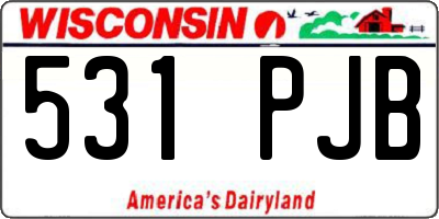 WI license plate 531PJB