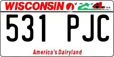 WI license plate 531PJC