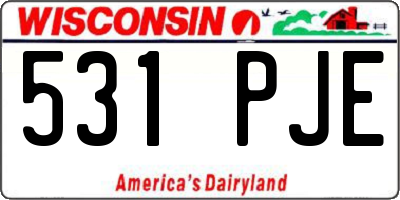 WI license plate 531PJE