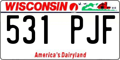 WI license plate 531PJF