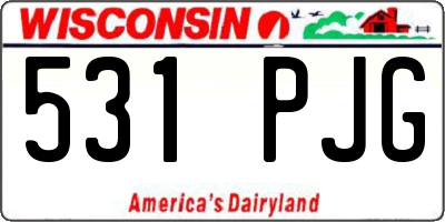 WI license plate 531PJG