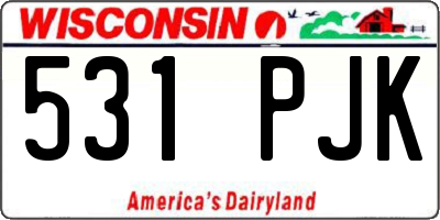 WI license plate 531PJK