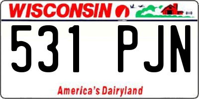 WI license plate 531PJN