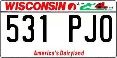 WI license plate 531PJO