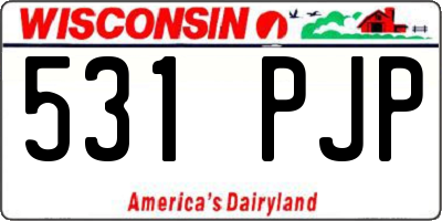 WI license plate 531PJP