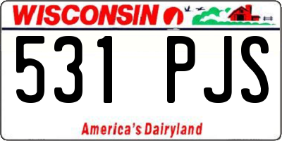 WI license plate 531PJS