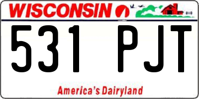 WI license plate 531PJT