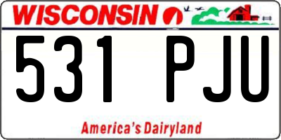 WI license plate 531PJU