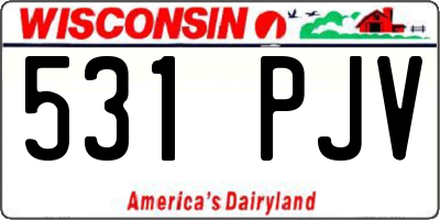 WI license plate 531PJV