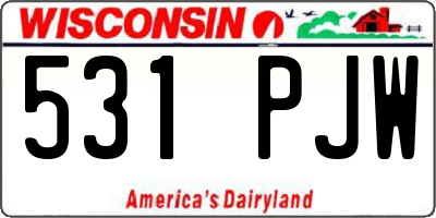 WI license plate 531PJW