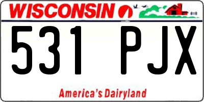 WI license plate 531PJX