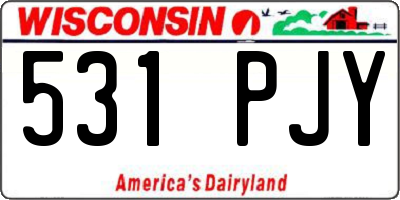 WI license plate 531PJY