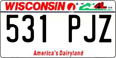 WI license plate 531PJZ