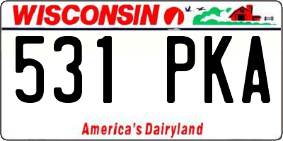 WI license plate 531PKA
