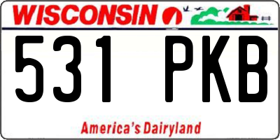 WI license plate 531PKB