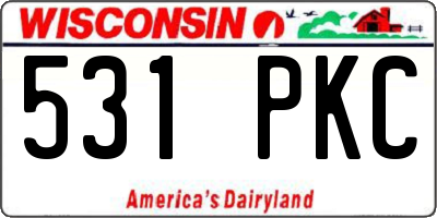 WI license plate 531PKC