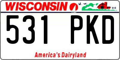 WI license plate 531PKD