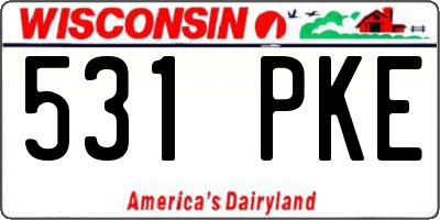 WI license plate 531PKE