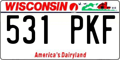WI license plate 531PKF