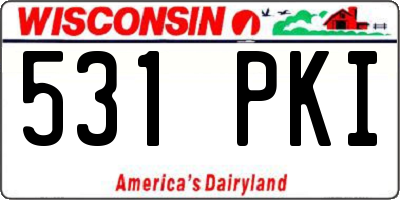 WI license plate 531PKI
