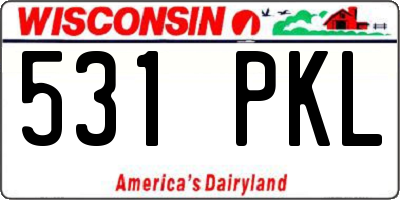 WI license plate 531PKL