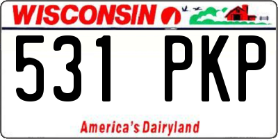 WI license plate 531PKP