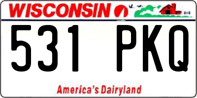 WI license plate 531PKQ