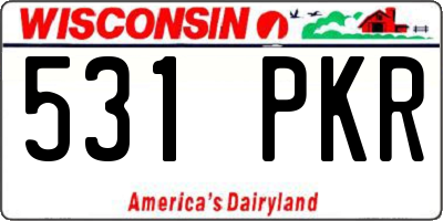 WI license plate 531PKR