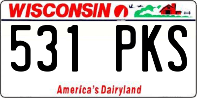 WI license plate 531PKS