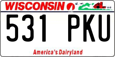 WI license plate 531PKU