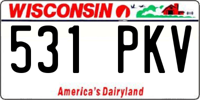 WI license plate 531PKV