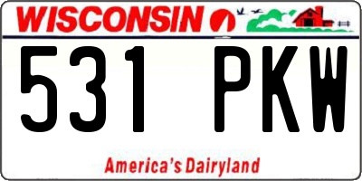WI license plate 531PKW