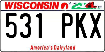 WI license plate 531PKX