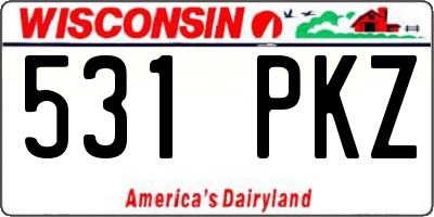 WI license plate 531PKZ