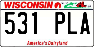 WI license plate 531PLA