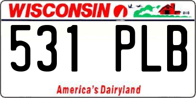 WI license plate 531PLB