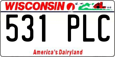 WI license plate 531PLC