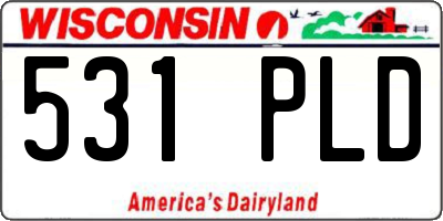 WI license plate 531PLD