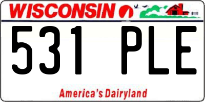 WI license plate 531PLE