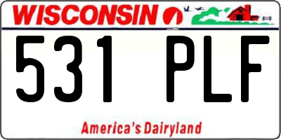 WI license plate 531PLF