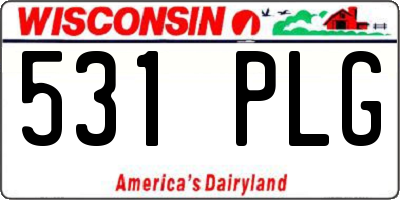 WI license plate 531PLG