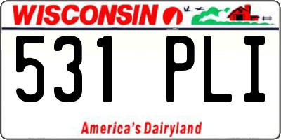 WI license plate 531PLI