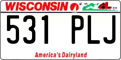 WI license plate 531PLJ