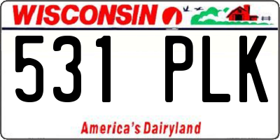 WI license plate 531PLK